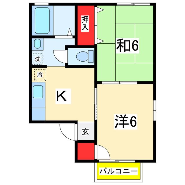 フルーヴ松波(2K/2階)の間取り写真