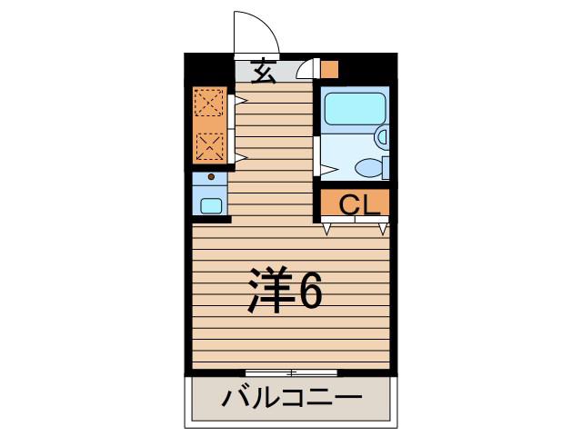志陽ハイツK&I(ワンルーム/2階)の間取り写真