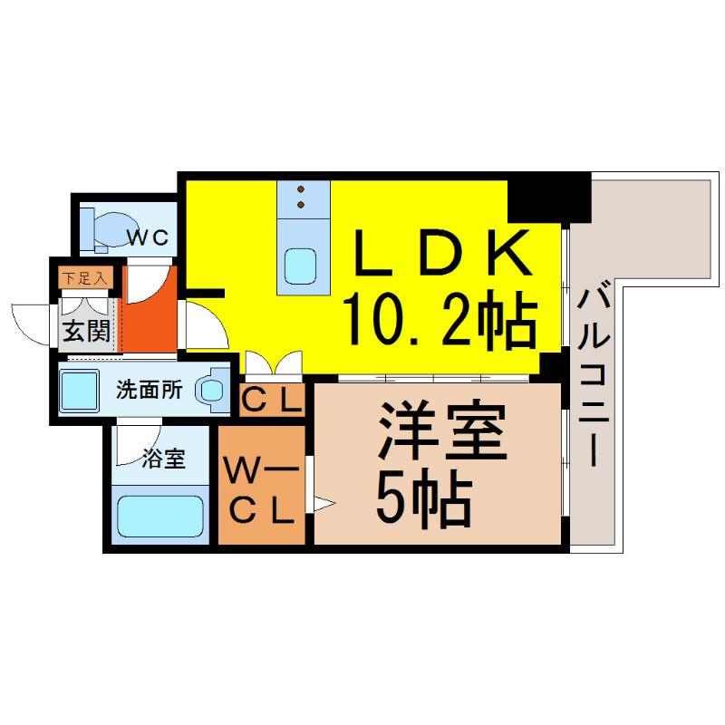 プレサンス丸の内城雅(1LDK/12階)の間取り写真