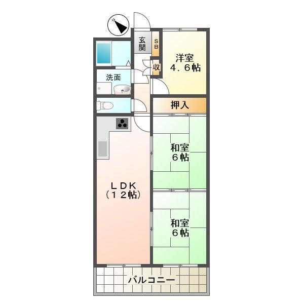 グランドメゾン四日市(2SLDK/7階)の間取り写真