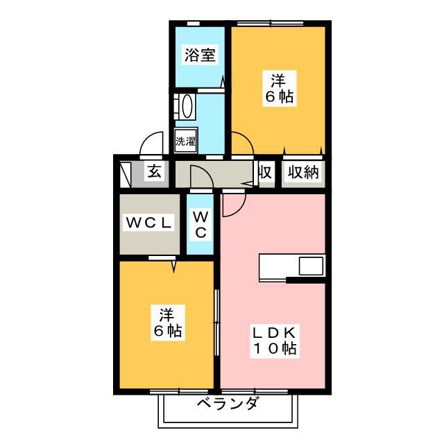 ガーデンスクエア(2LDK/2階)の間取り写真