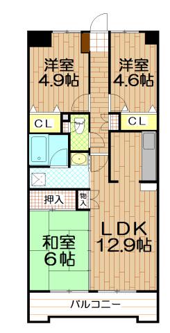 和泉21(3LDK/2階)の間取り写真