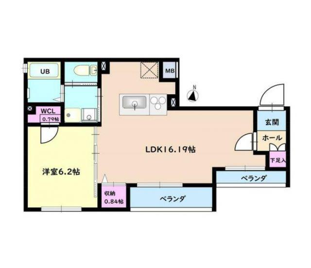 GRAND ETE(1LDK/4階)の間取り写真
