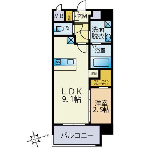 T・T城西(1LDK/7階)の間取り写真