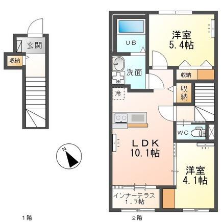 シャインスターアイズ(2LDK/2階)の間取り写真