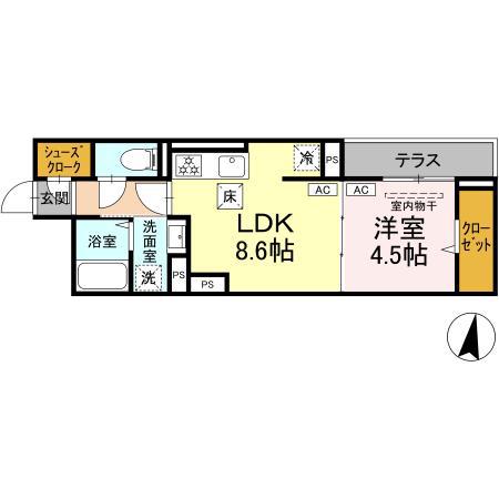 グラナーデ徳丸(1LDK/1階)の間取り写真