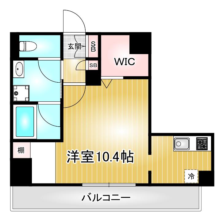 ルーエ金山(ワンルーム/8階)の間取り写真