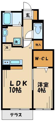 MON CHERI千歳烏山(1LDK/1階)の間取り写真