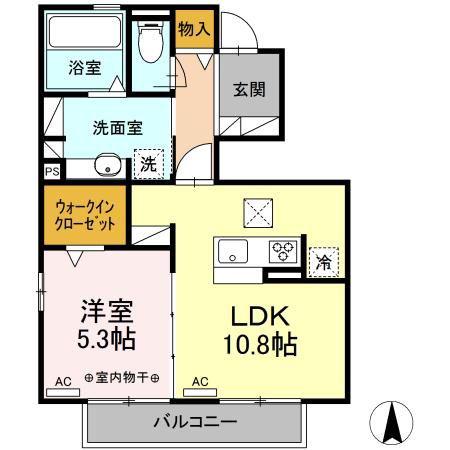 グランアベニールI(1LDK/1階)の間取り写真