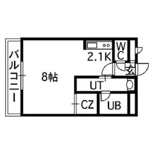 セントポーリア七番館(1K/8階)の間取り写真