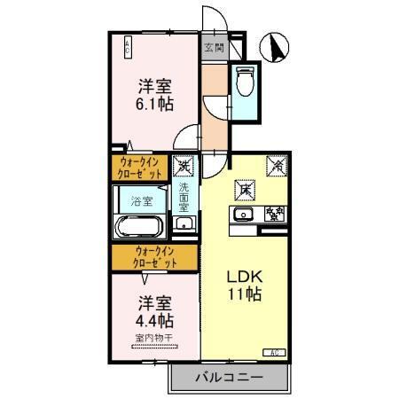 オルテンシア(2LDK/1階)の間取り写真