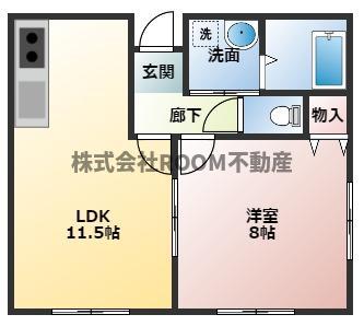 ACTIII(1LDK/2階)の間取り写真
