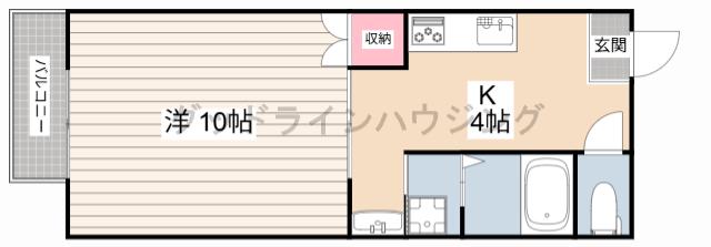 ハイツHAKUTO(1K/1階)の間取り写真