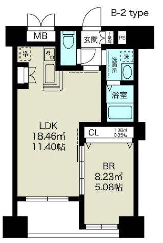 ノルデンハイム江坂(1LDK/5階)の間取り写真