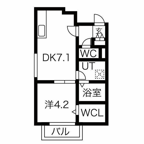 エフステージN13(1LDK/4階)の間取り写真
