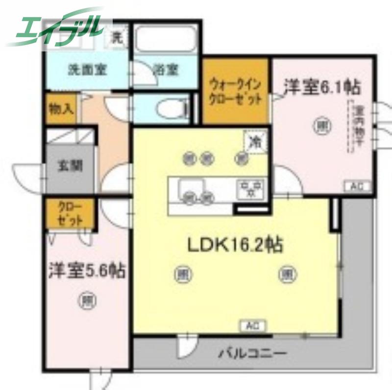 LUVERIA(2LDK/3階)の間取り写真