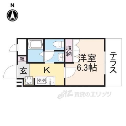 TOPIA(1K/1階)の間取り写真