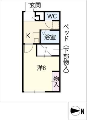 レオパレス愛西(1K/2階)の間取り写真