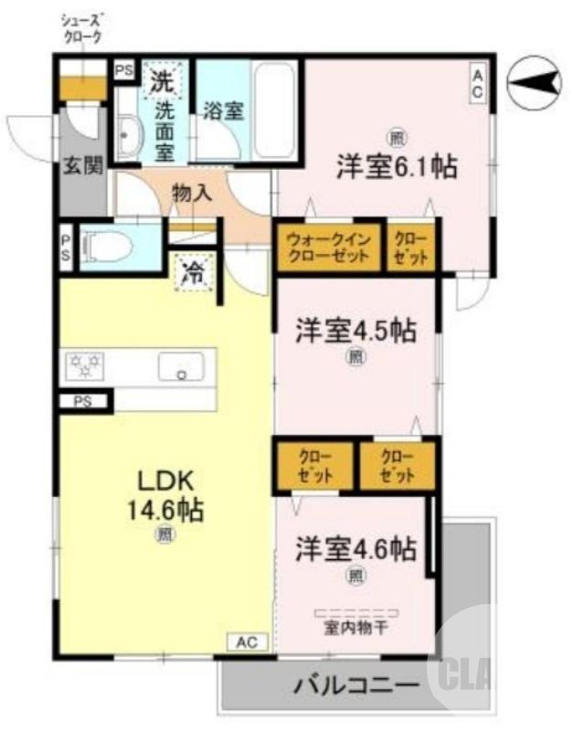 フォレストガーデン北花田(3LDK/3階)の間取り写真