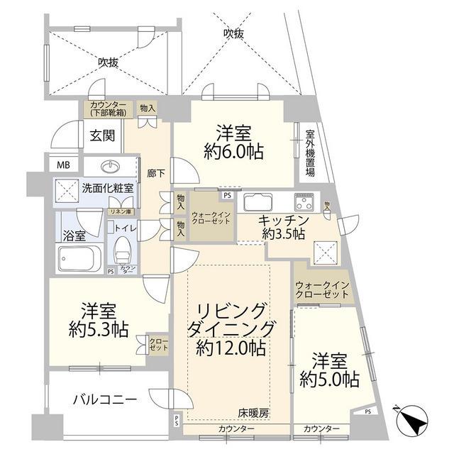 プラウド馬込(3LDK/2階)の間取り写真