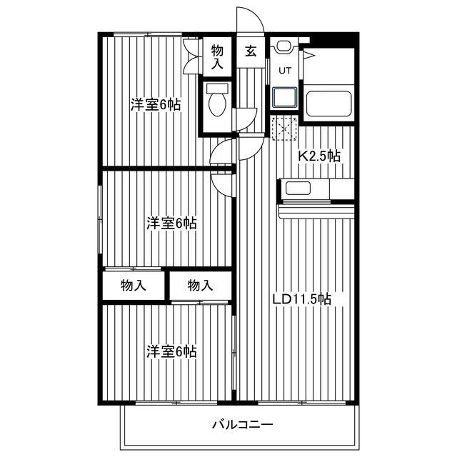 元町ガーデン(3LDK/2階)の間取り写真