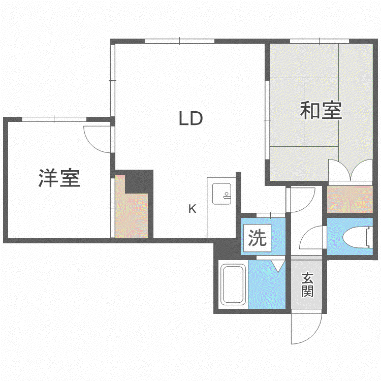 グランカサ(2LDK/2階)の間取り写真