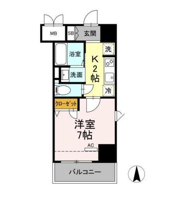 JE GLYCINE 寿町(1K/4階)の間取り写真