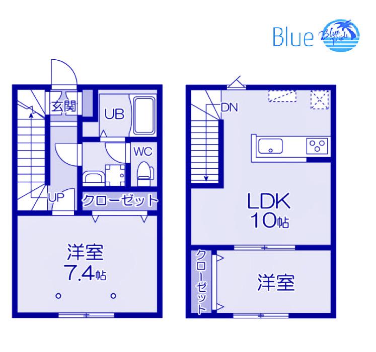 GRAND REVE B棟(2LDK/1階)の間取り写真