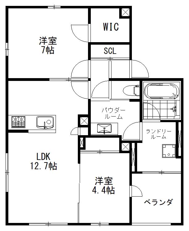 ソルナシエンテ(2LDK/2階)の間取り写真