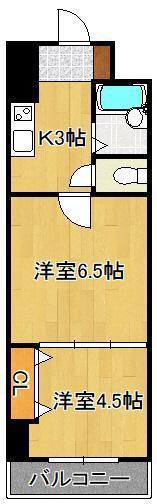 ギャラン南小倉(2K/4階)の間取り写真