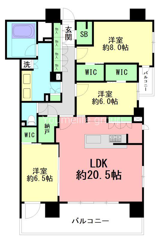 クリオ湘南江ノ島グランマーレ(3LDK/10階)の間取り写真