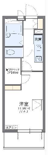 レオパレス21リバーアイランド(1K/2階)の間取り写真
