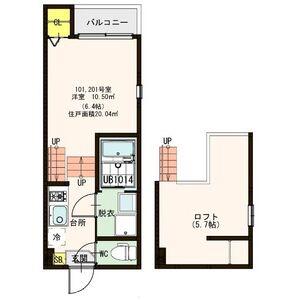 フローラ福住町(1K/2階)の間取り写真