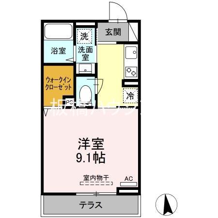 ラリュール上板橋(1K/1階)の間取り写真