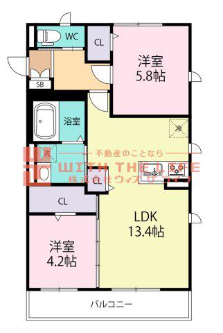 アルビレッジ(2LDK/2階)の間取り写真