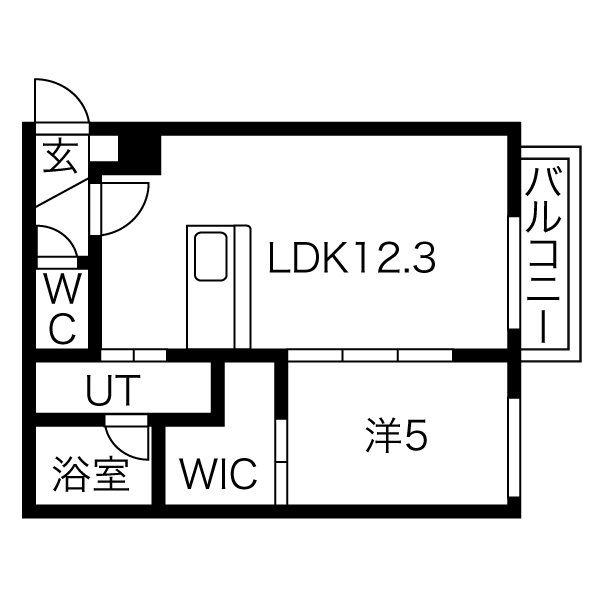 マ・メゾン山鼻(1LDK/1階)の間取り写真