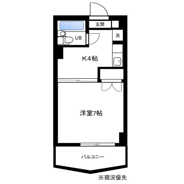 厚木メゾンドパンセ(1K/5階)の間取り写真