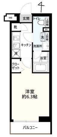 SHOKEN RESIDENCE 川崎(1K/1階)の間取り写真