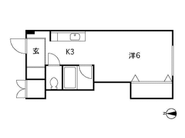 JR山陽本線 新井口駅 徒歩16分 3階建 築31年(1K/1階)の間取り写真