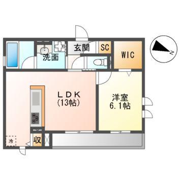 SIEBEN YOTSUYA(1LDK/1階)の間取り写真