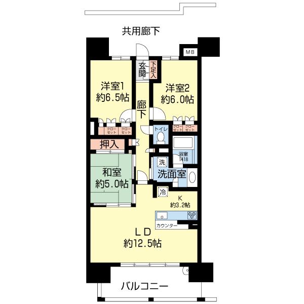 LEBEN THE TSUKUBA(3LDK/11階)の間取り写真
