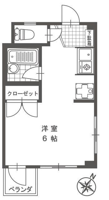 第二サニーコーポ(ワンルーム/3階)の間取り写真