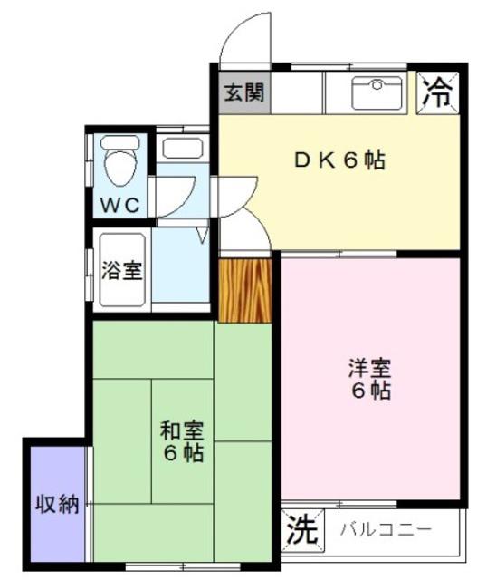 深大寺コーポ(2DK/1階)の間取り写真