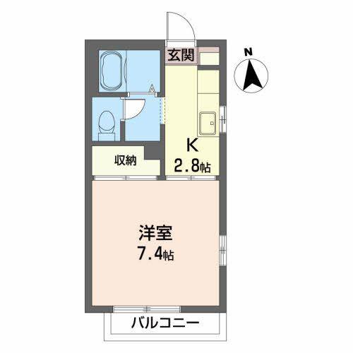 JR東北本線 岩手飯岡駅 徒歩23分 2階建 築33年(1K/2階)の間取り写真