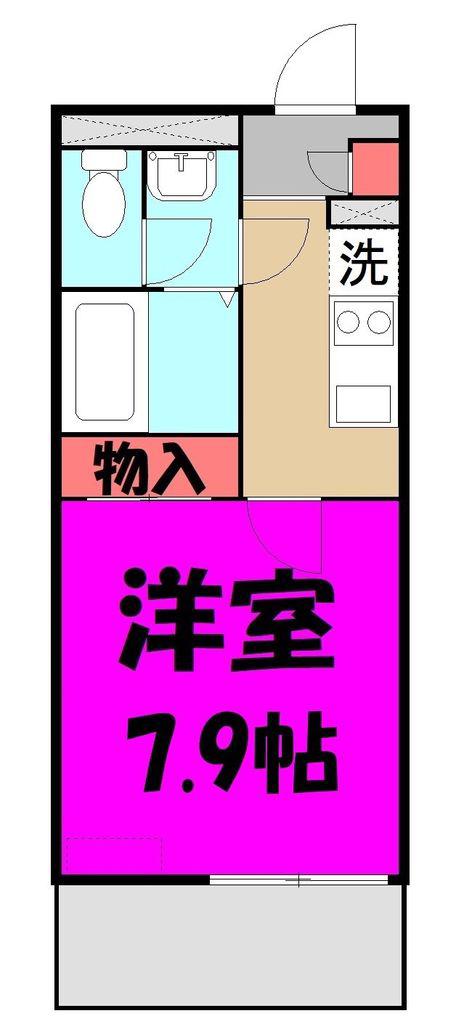 JR京浜東北線 蕨駅 徒歩17分 3階建 築10年(1K/3階)の間取り写真