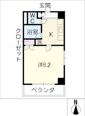 楽RAKU荘(1K/7階)の間取り写真