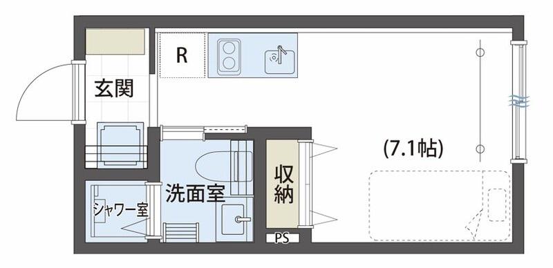 シエスタヴィラ田無トレクボクス(ワンルーム/2階)の間取り写真