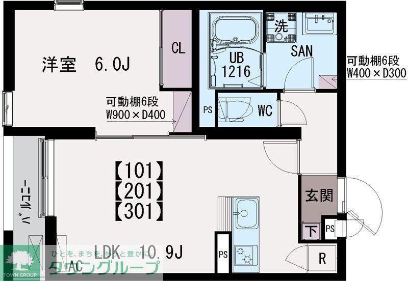 IXO・北大宮(1LDK/1階)の間取り写真
