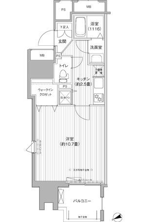 アクシス池袋(1K/5階)の間取り写真