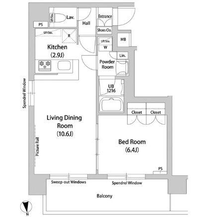 WORLD RESIDENCE 大手町(1LDK/8階)の間取り写真